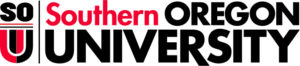 SOU-LOGO A black and red logo for Southern Oregon University. On the left hand side are small letters "S" and "O" above a larger "U" that has been designed to look like a shield. Next to it are the words Southern Oregon University.